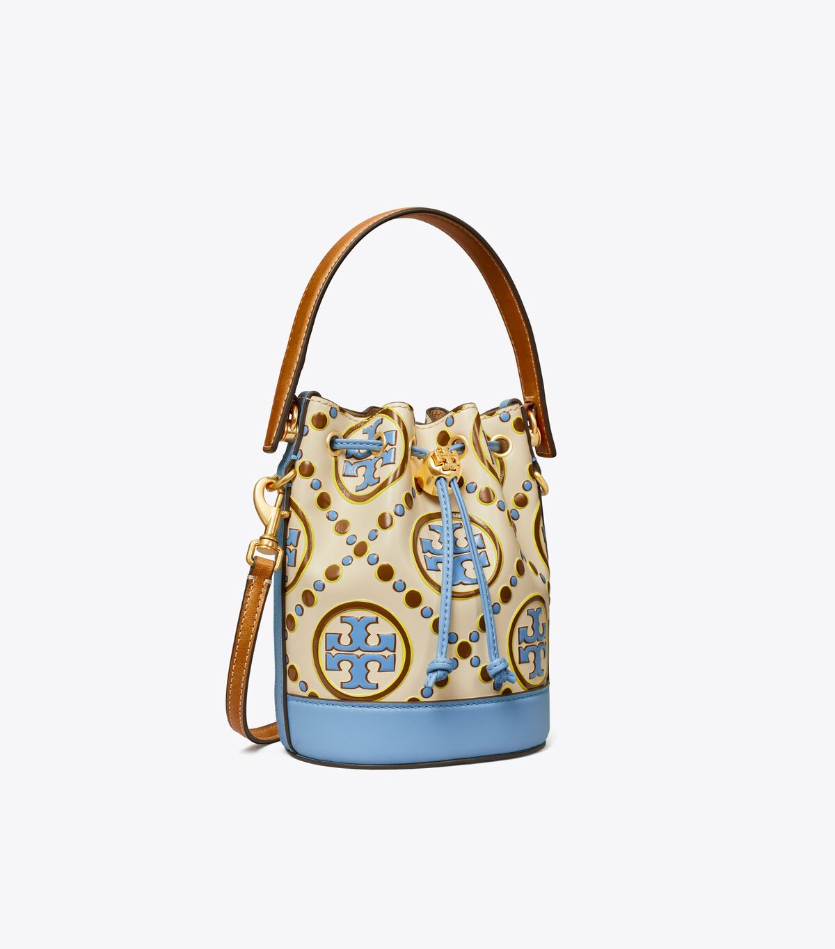 Mini T Monogram Contrast Embossed Bucket Bag