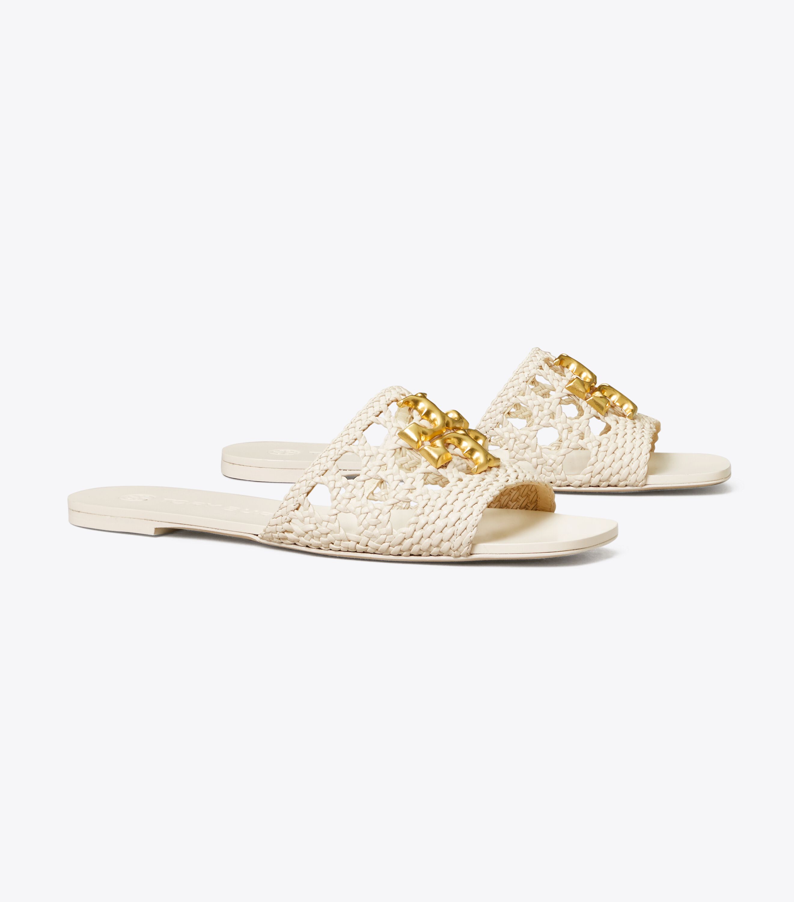 Eleanor Woven Flat Slide Shoes Tory Burch