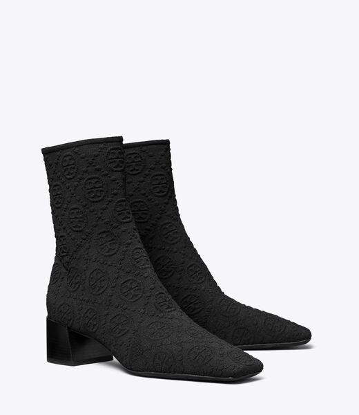 tory burch t monogram stretch ankle boot