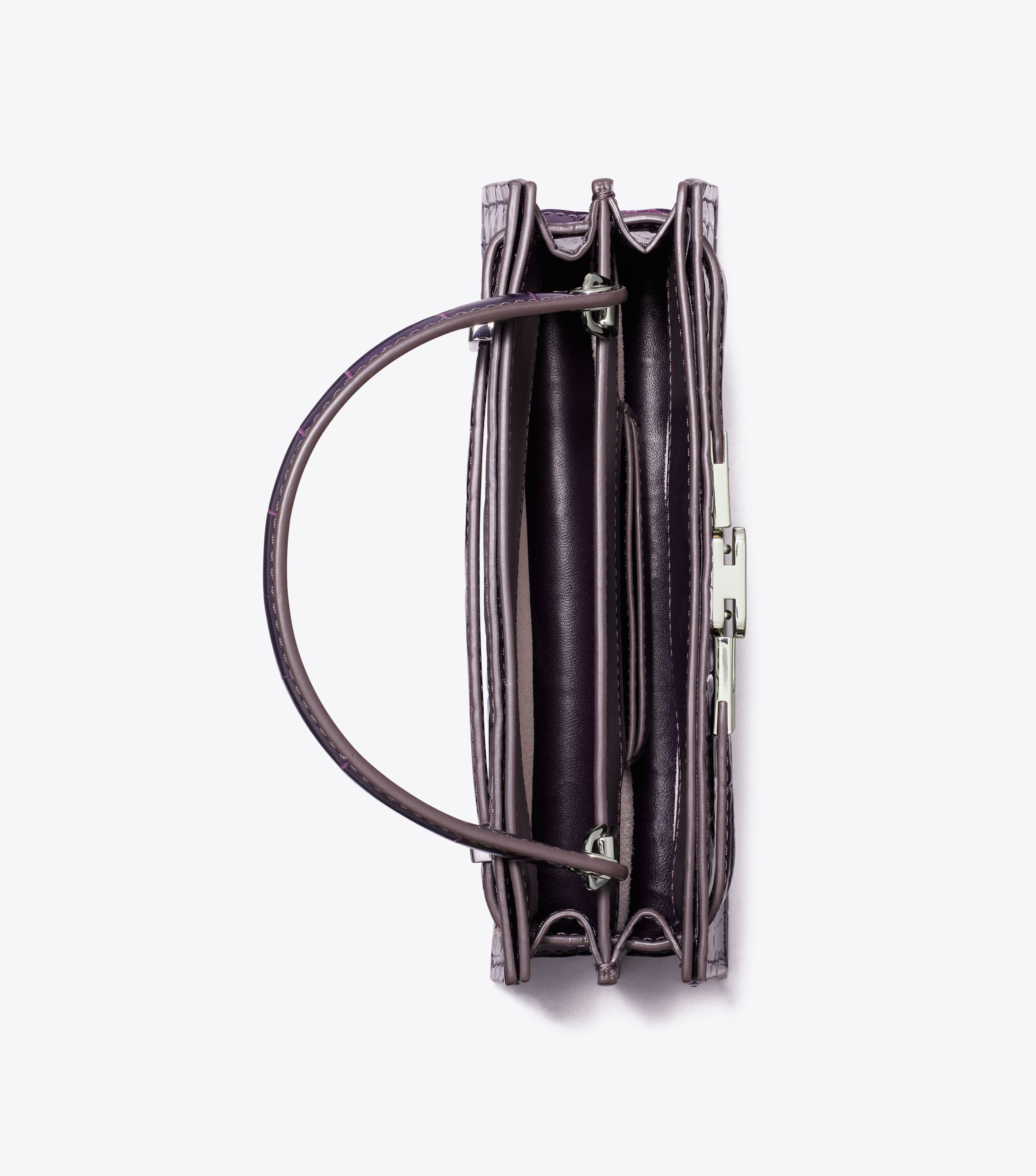 Mini Lee Radziwill Embossed Top-Handle Bag, Purple | Tory Burch UAE