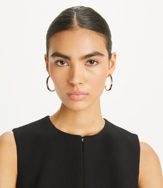 tory burch kira enamel hoop earring