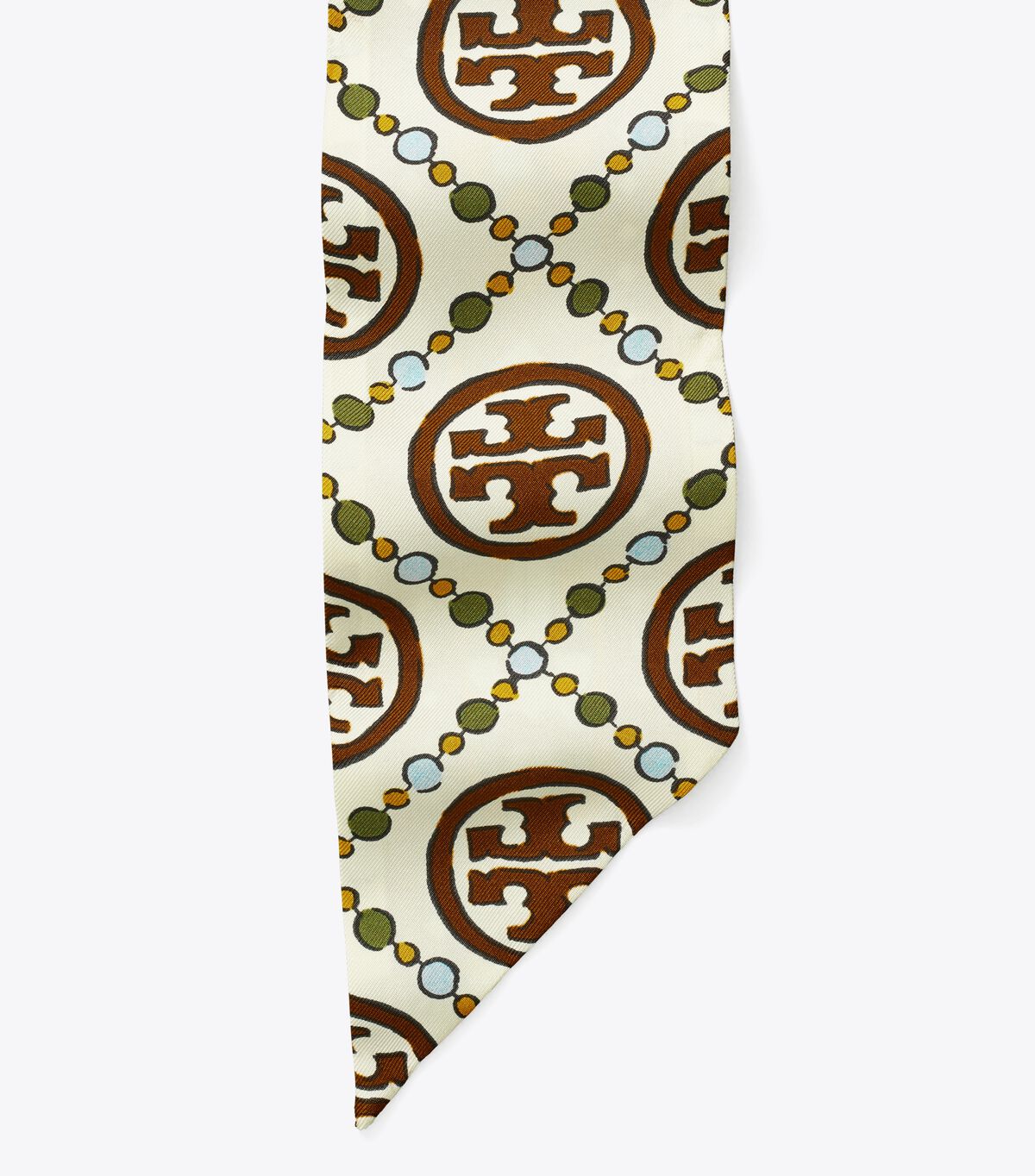 tory burch t monogram double sided silk ribbon tie