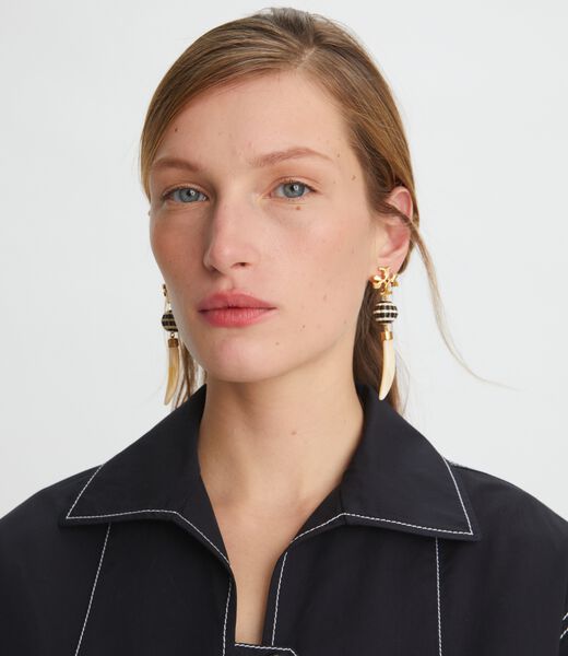 tory burch horn drop earring