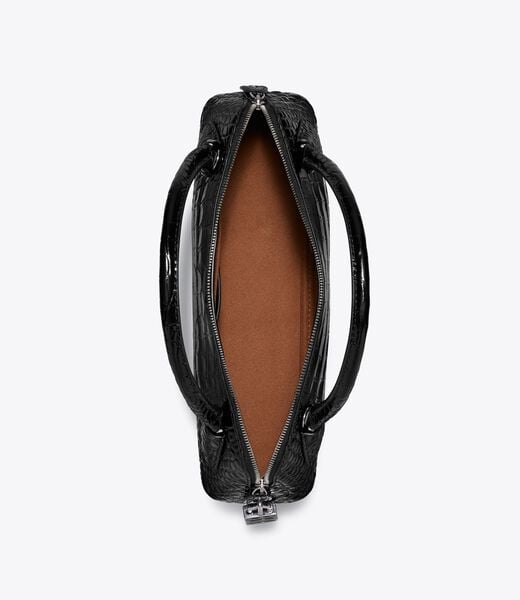 Lock Croc-Embossed Top Handle Bag tory burch lock croc embossed top handle bag