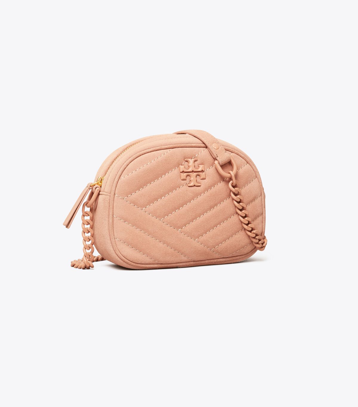 Kira Chevron Suede Powder-Coated Small Camera Bag