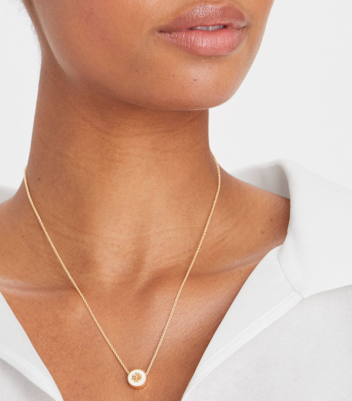 tory burch kira enamel pendant necklace