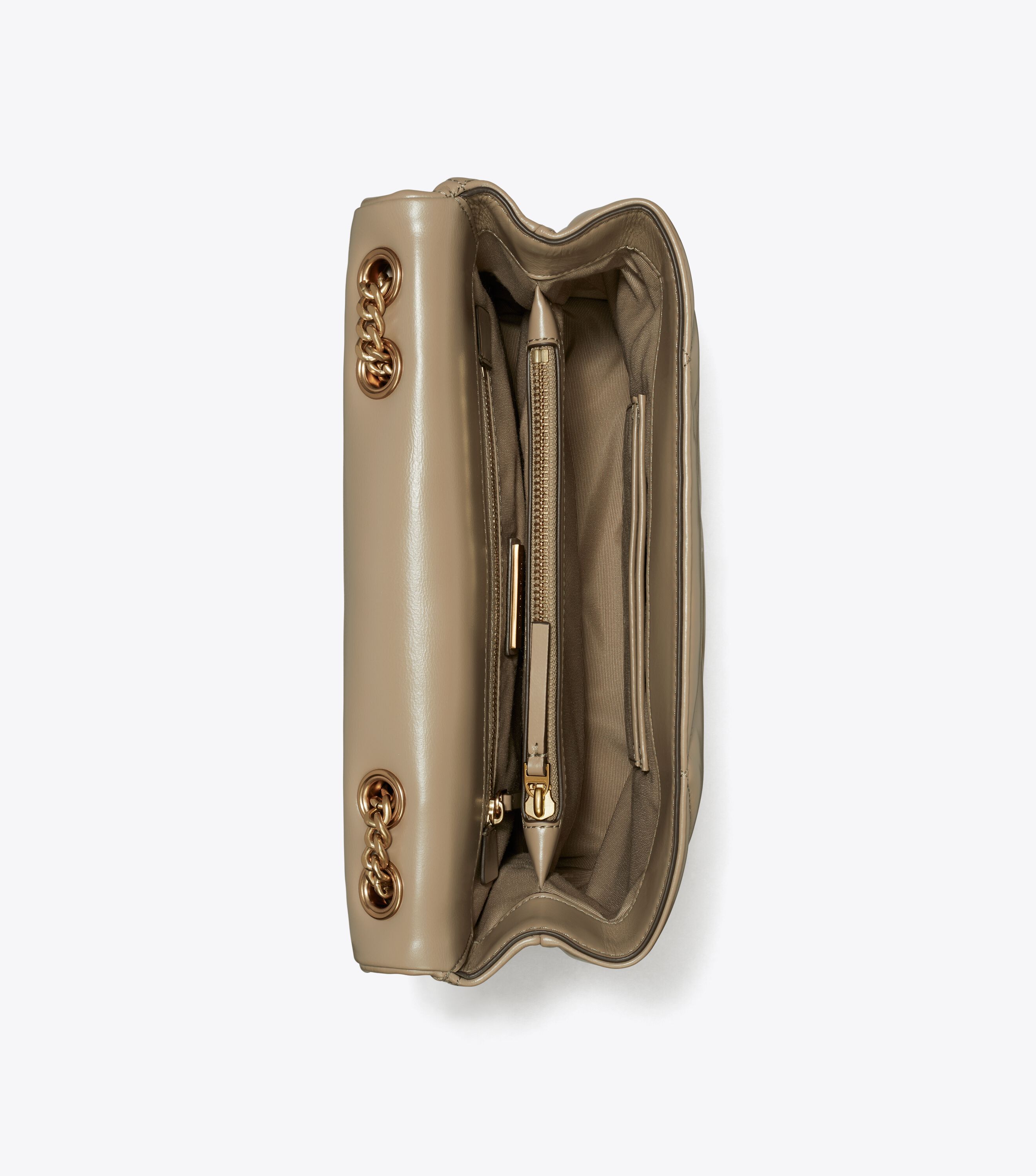 Kira Diamond Quilt Convertible Shoulder Bag, Taupe Oak