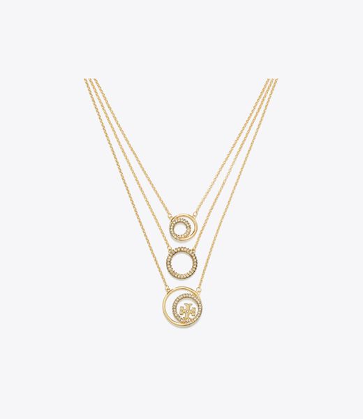 tory burch miller pave layered necklace