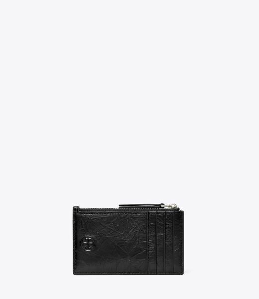 tory burch fleming soft metallic square quilt zip card case