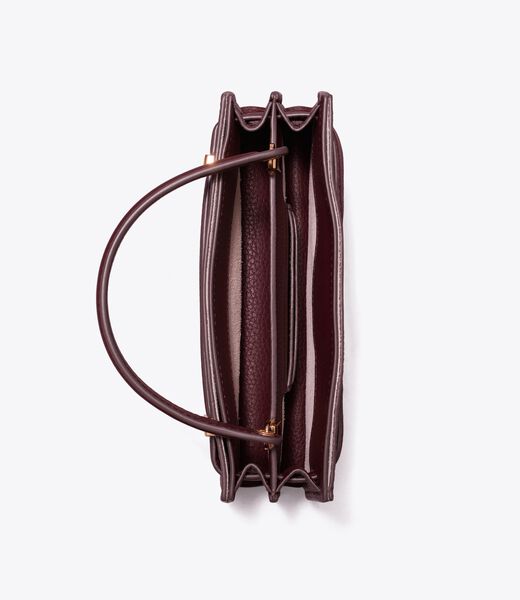 tory burch mini lee radziwill pebbled top handle bag