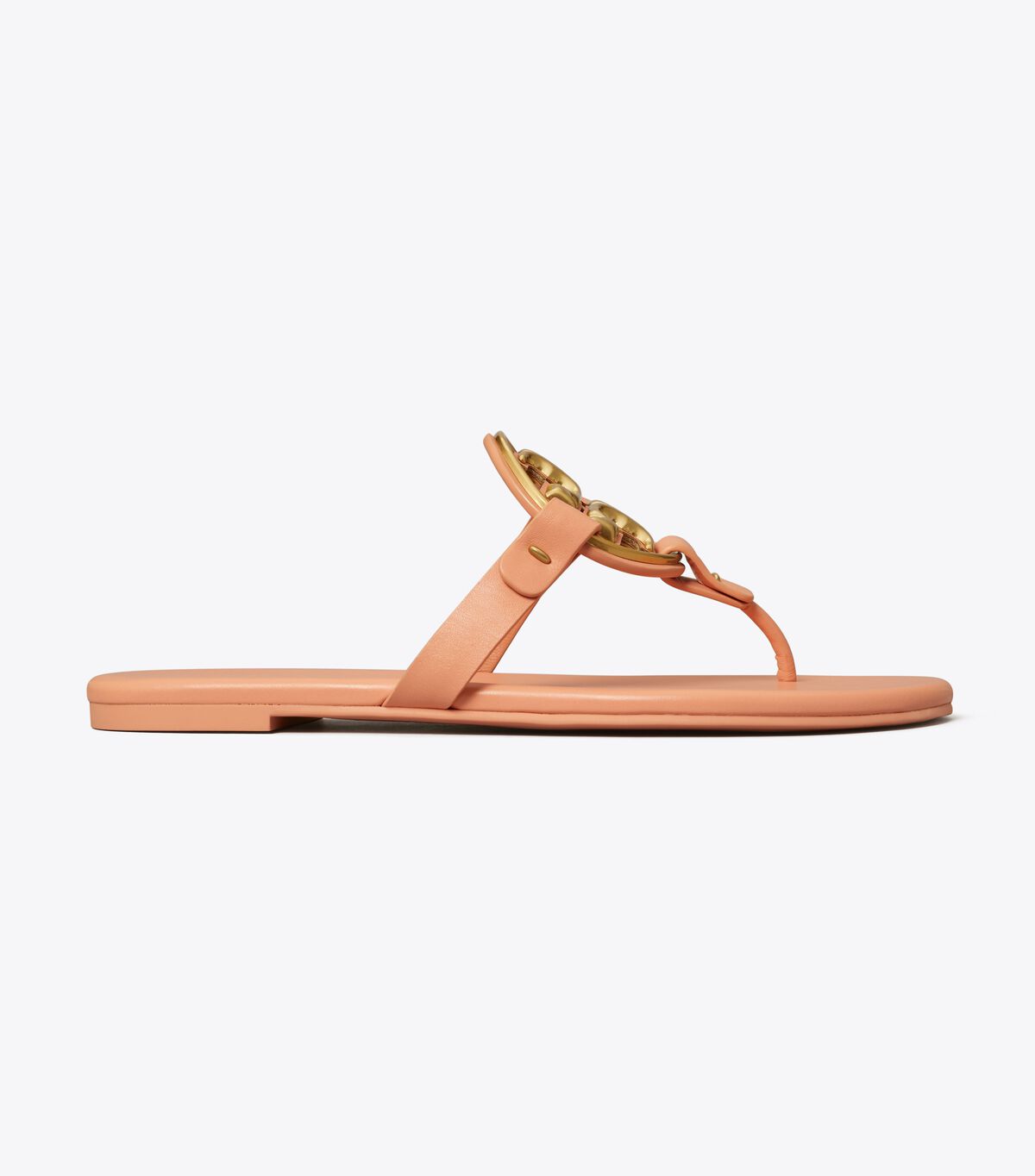 tory burch miller soft metal logo sandal