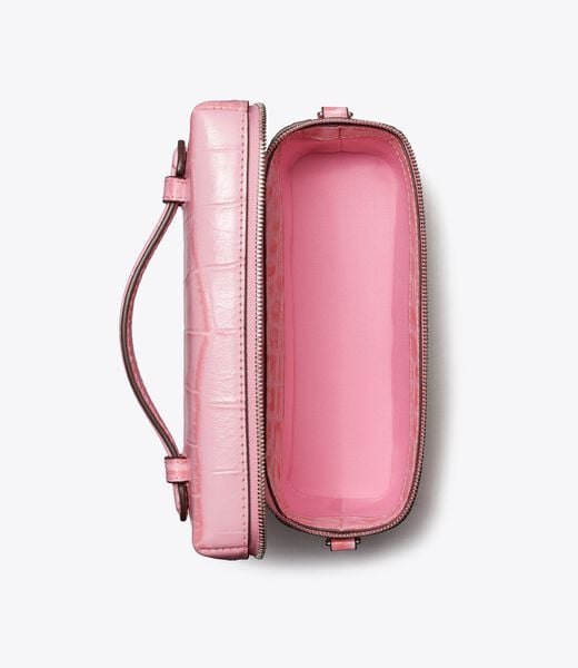 tory burch charlie croc embossed vanity case