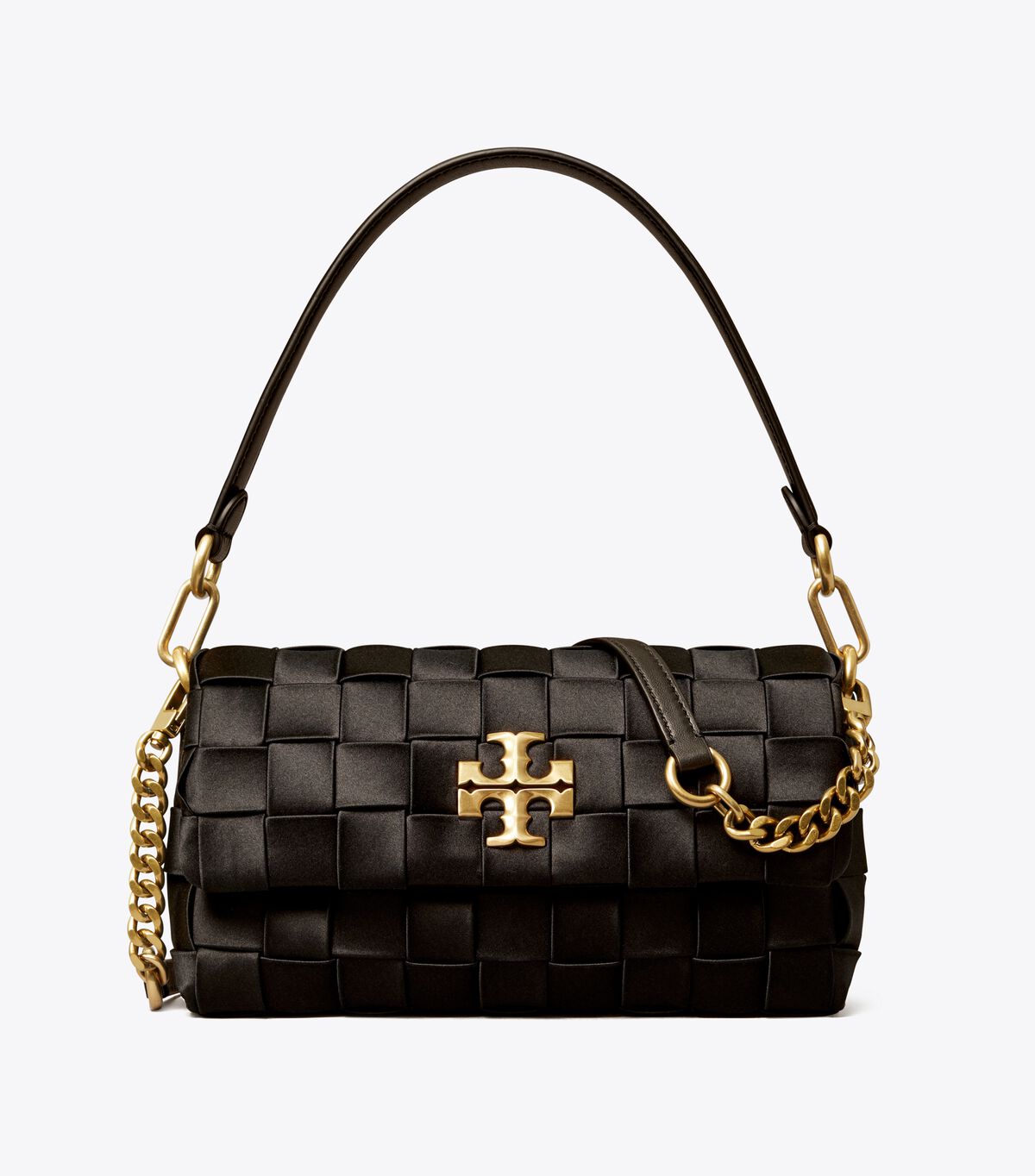 tory burch small kira woven flap shoulder bag