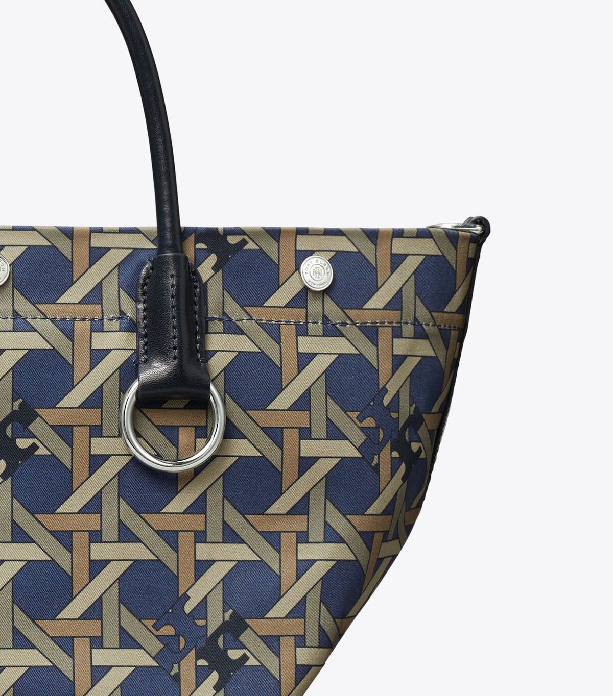 tory burch small canvas basketweave tote bag
