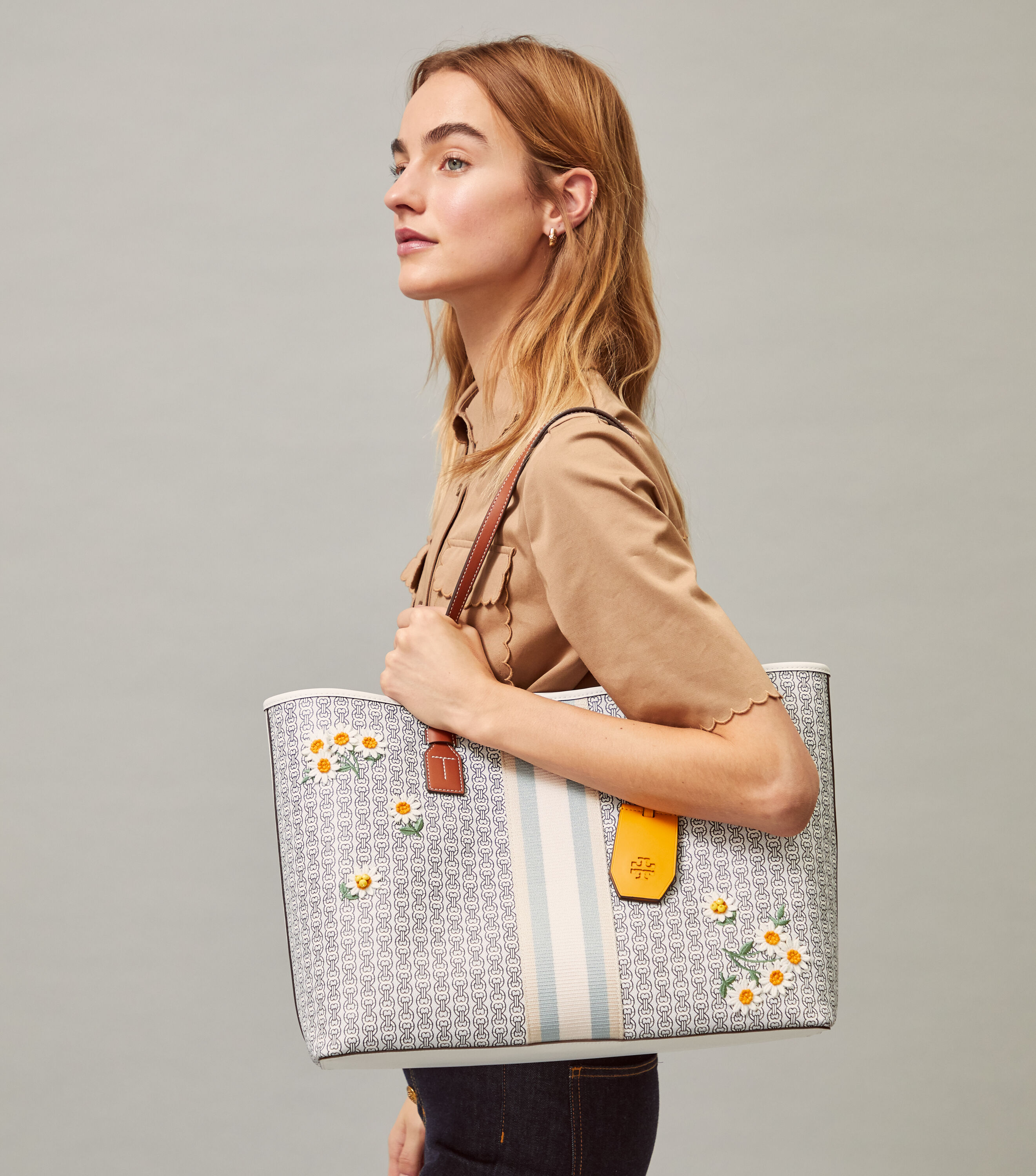 Tory Burch Tote Gemini Link Canvas Mini Bag Tory Burch Gemini Link