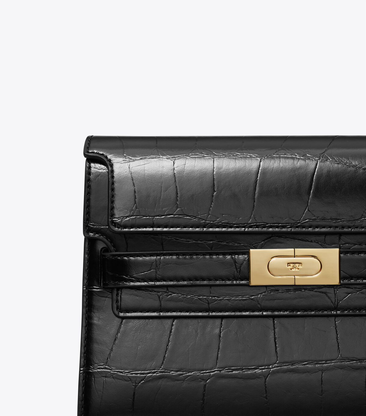 tory burch lee radziwill croc embossed shoulder bag