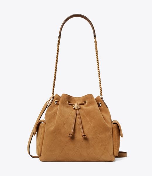 tory burch charlie quilted suede drawstring shoulder bag