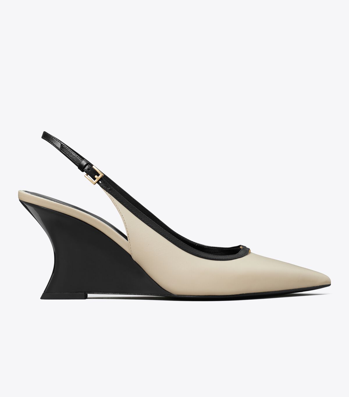 tory burch double t buckle wedge