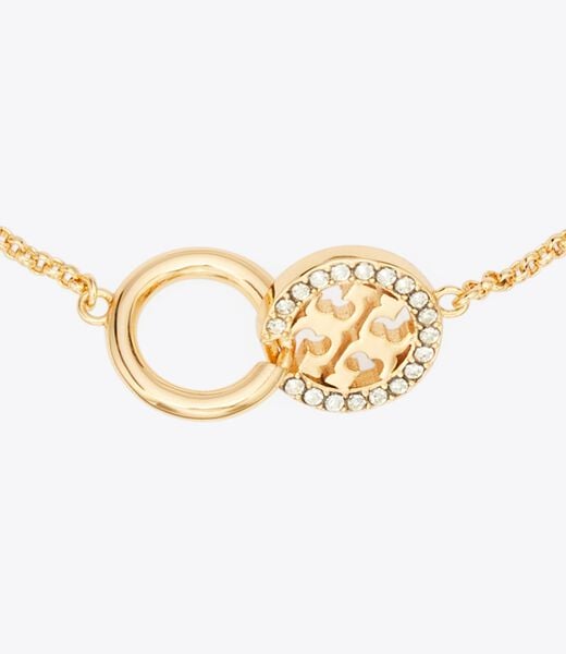 tory burch icon pave interlocking chain bracelet