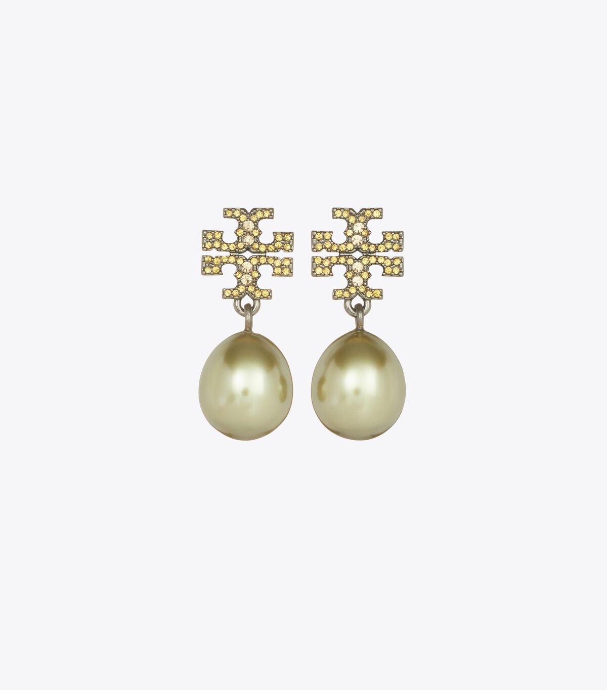 Moondance Pearl and Pavé Drop Earrings tory burch moondance pearl and pav drop earrings