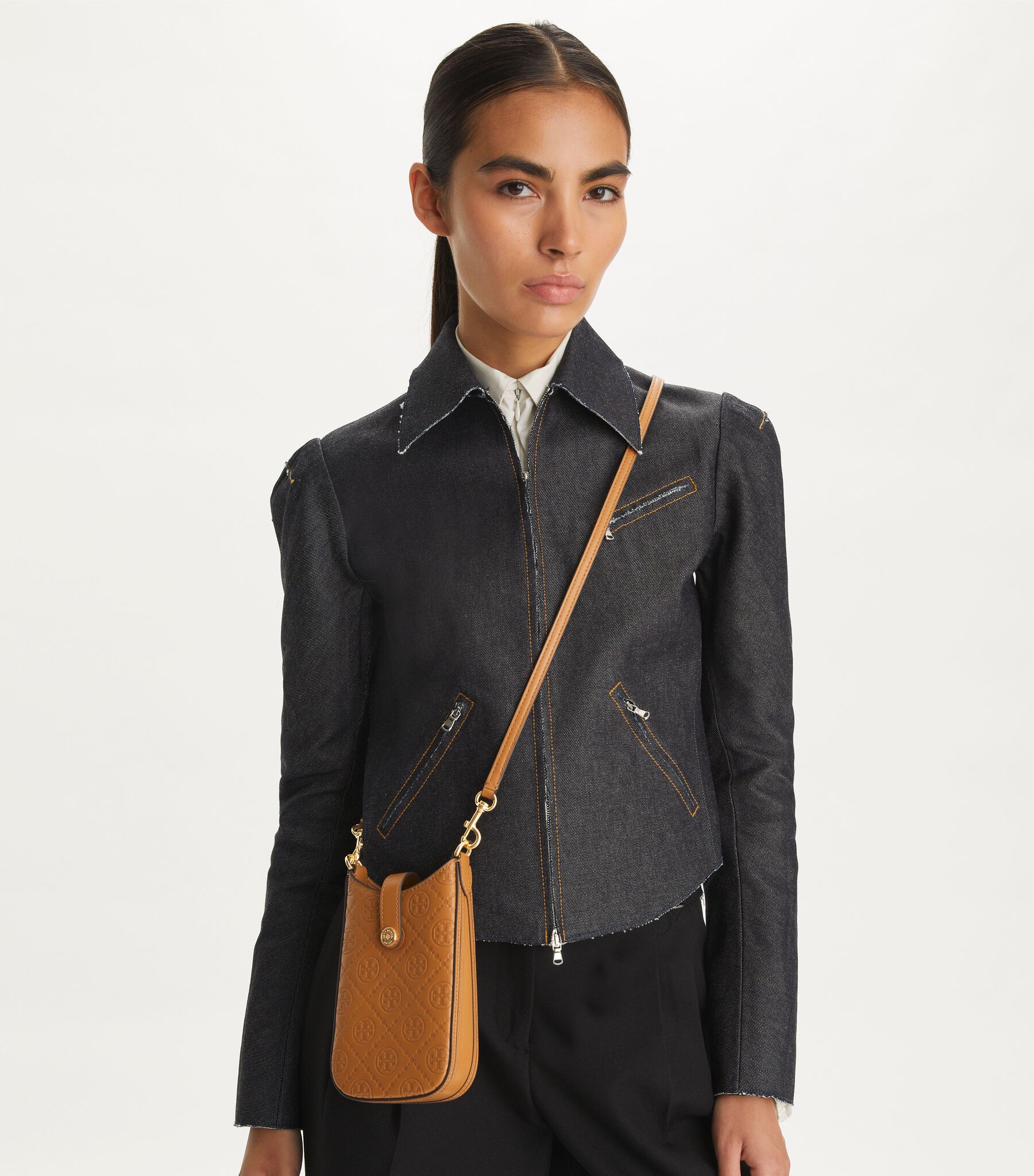 tory burch leather crossbody T Monogram Leather Phone Crossbody, Tan Tory Burch UAE