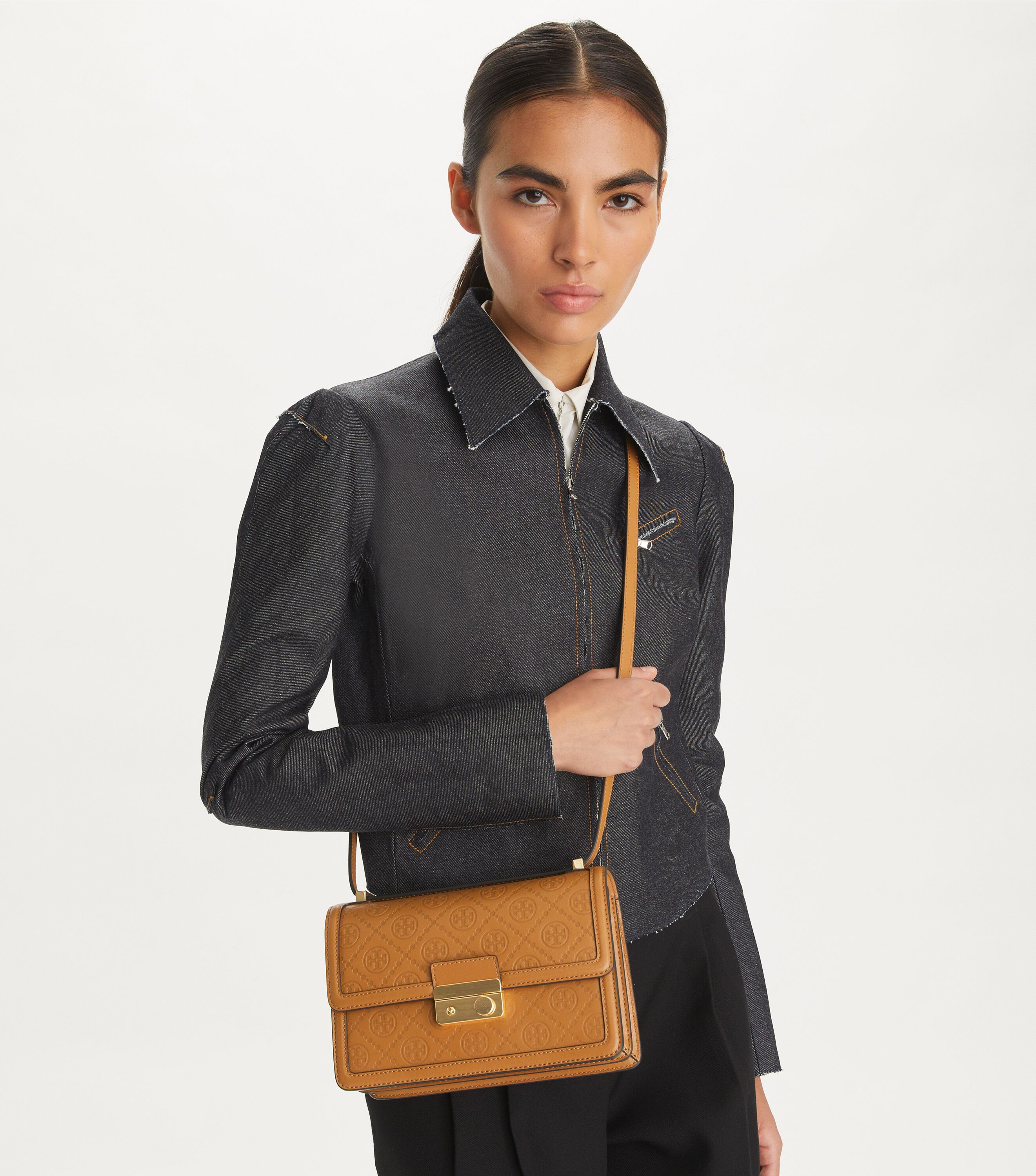 Monogram leather crossbody bag new arrivals