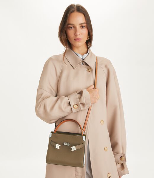 tory burch petite lee radziwill colorblock pebbled double bag