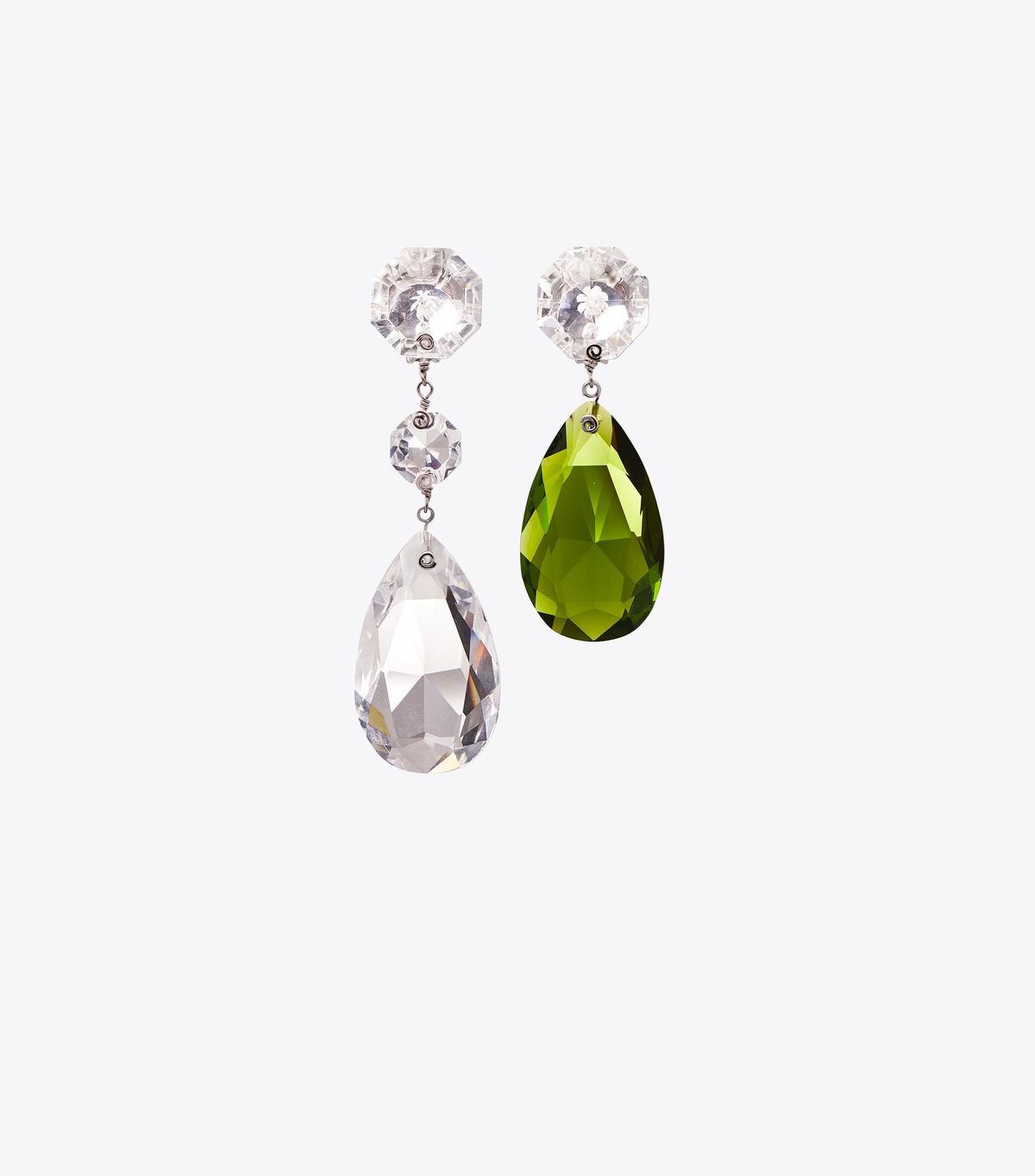 Multi-Crystal Mismatched Drop Earring
