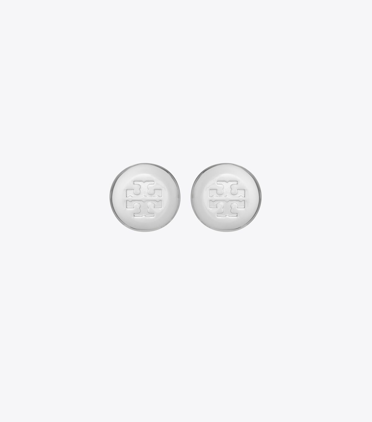 tory burch round icon stud earrings