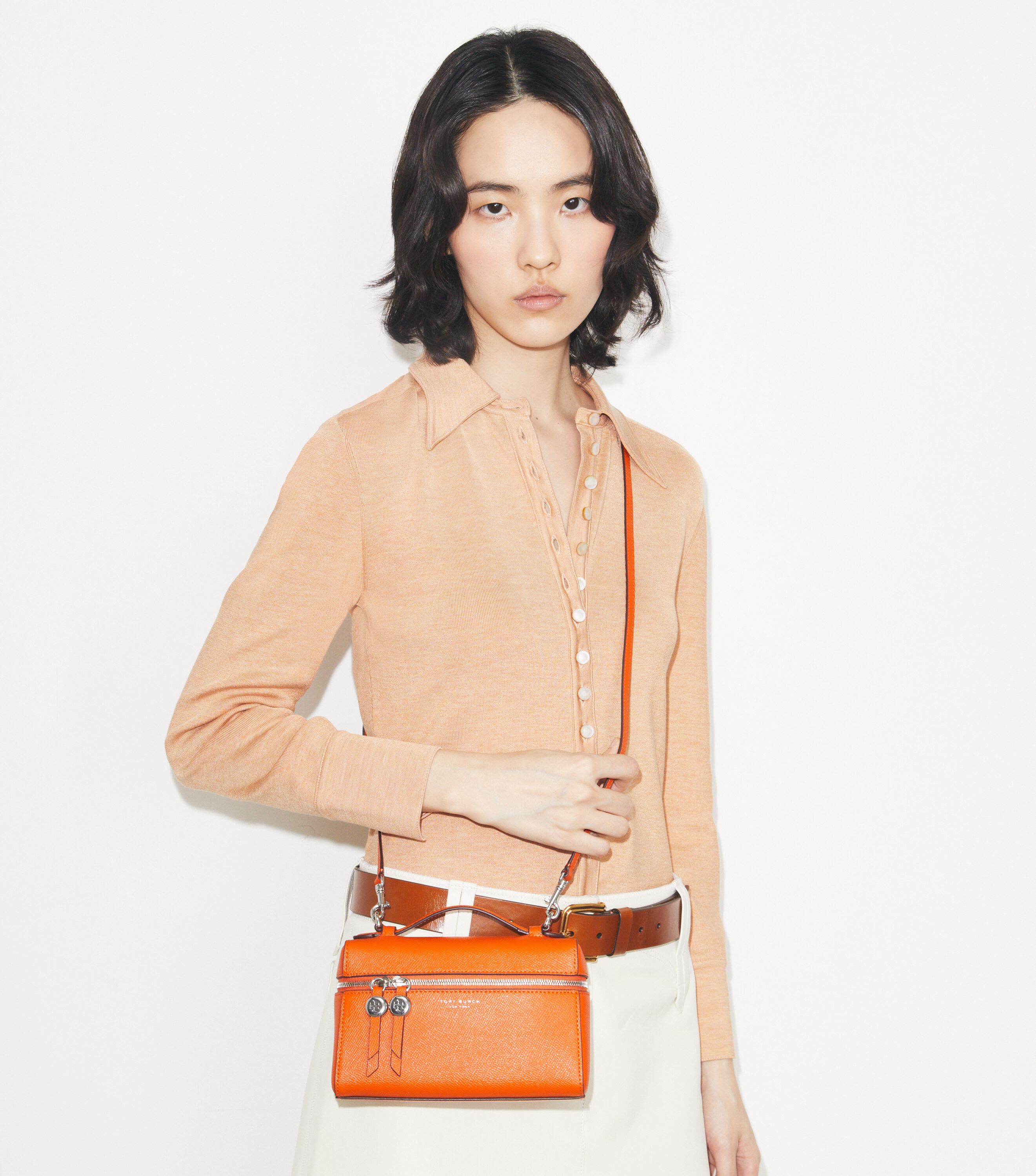 Slim Romy Top Handle, Orange | Tory Burch UAE