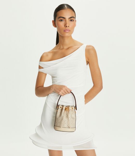 tory burch mini t monogram bucket bag