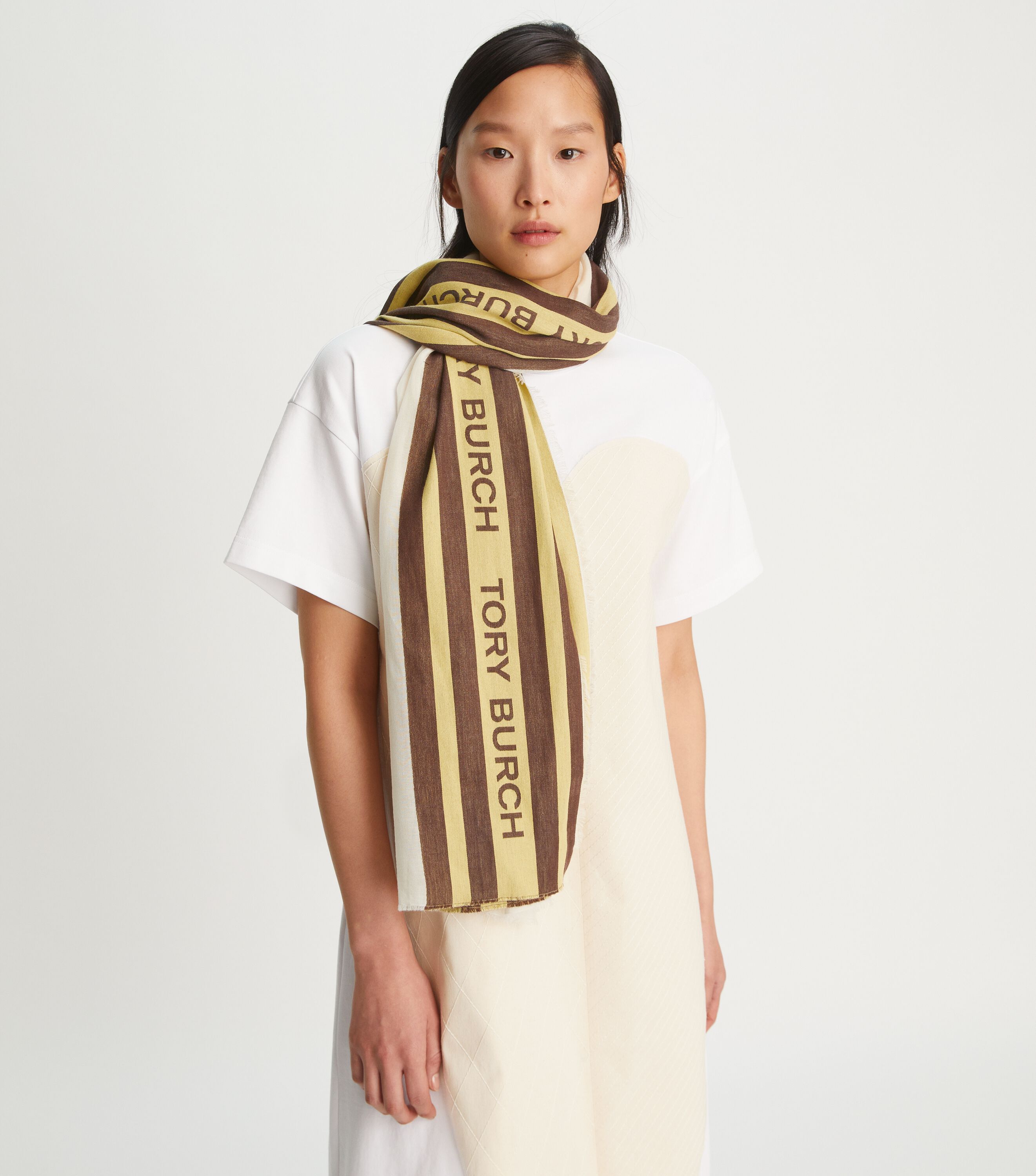 Tory Burch Sheer Voyager Oblong Scarf Tory Burch UAE