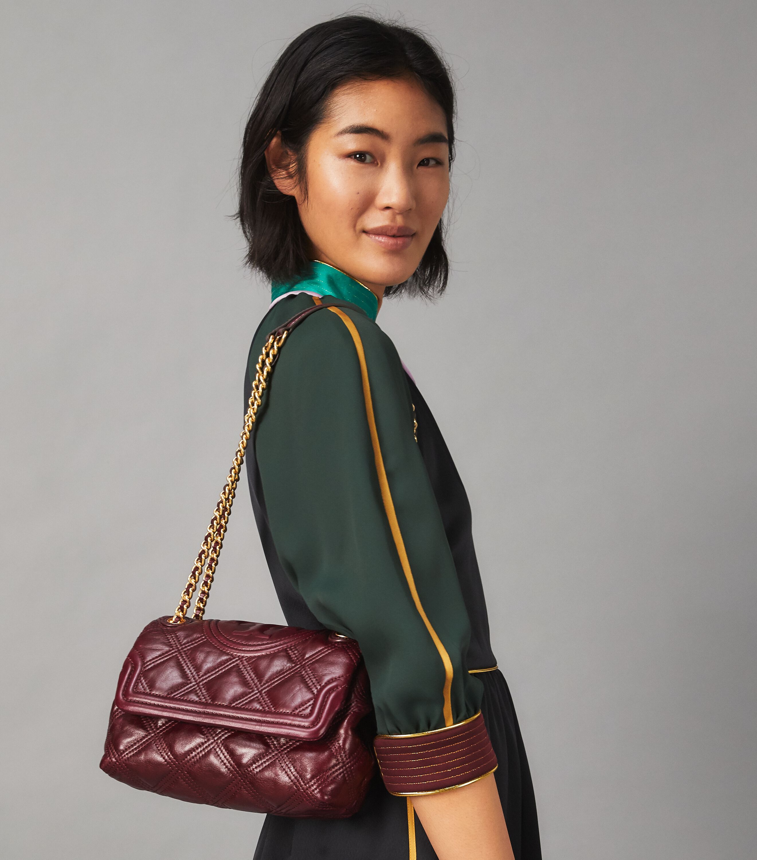 Tory burch burgundy store handbag