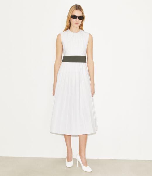 tory burch pleated poplin dress