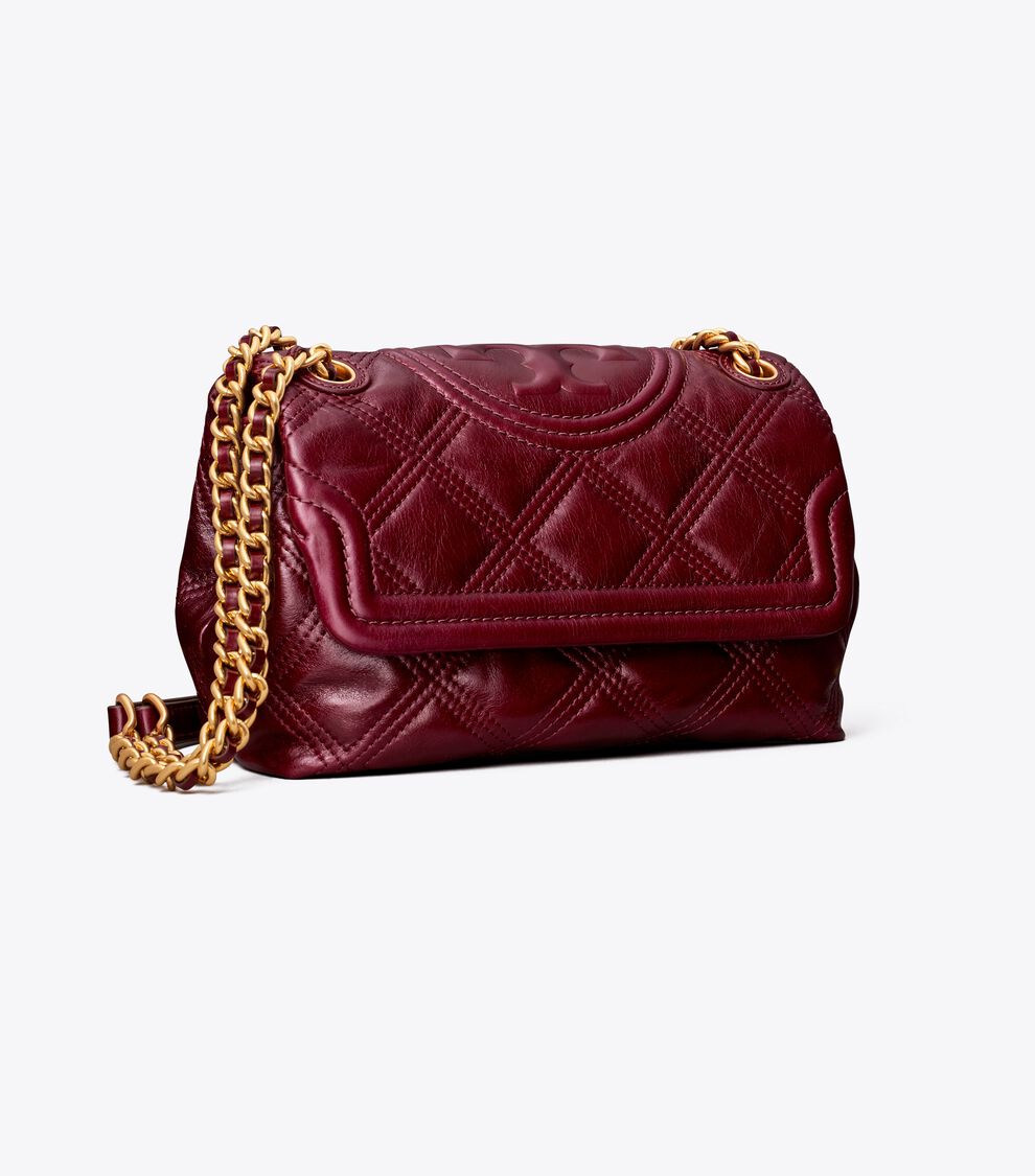 Fleming Soft Glazed Small Convertible Shoulder Bag, Royal Burgundy