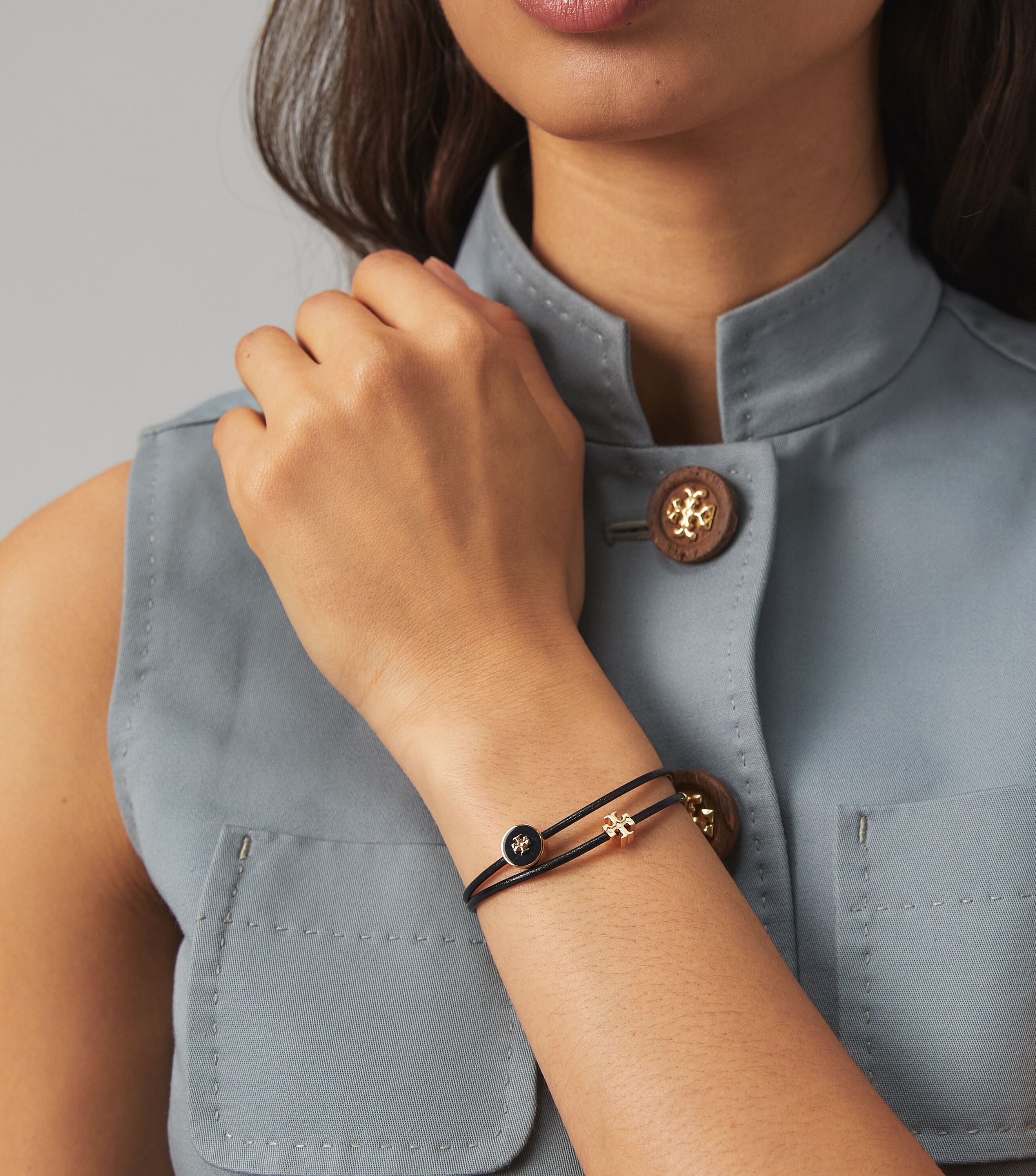Tory burch leather cuff bracelet top