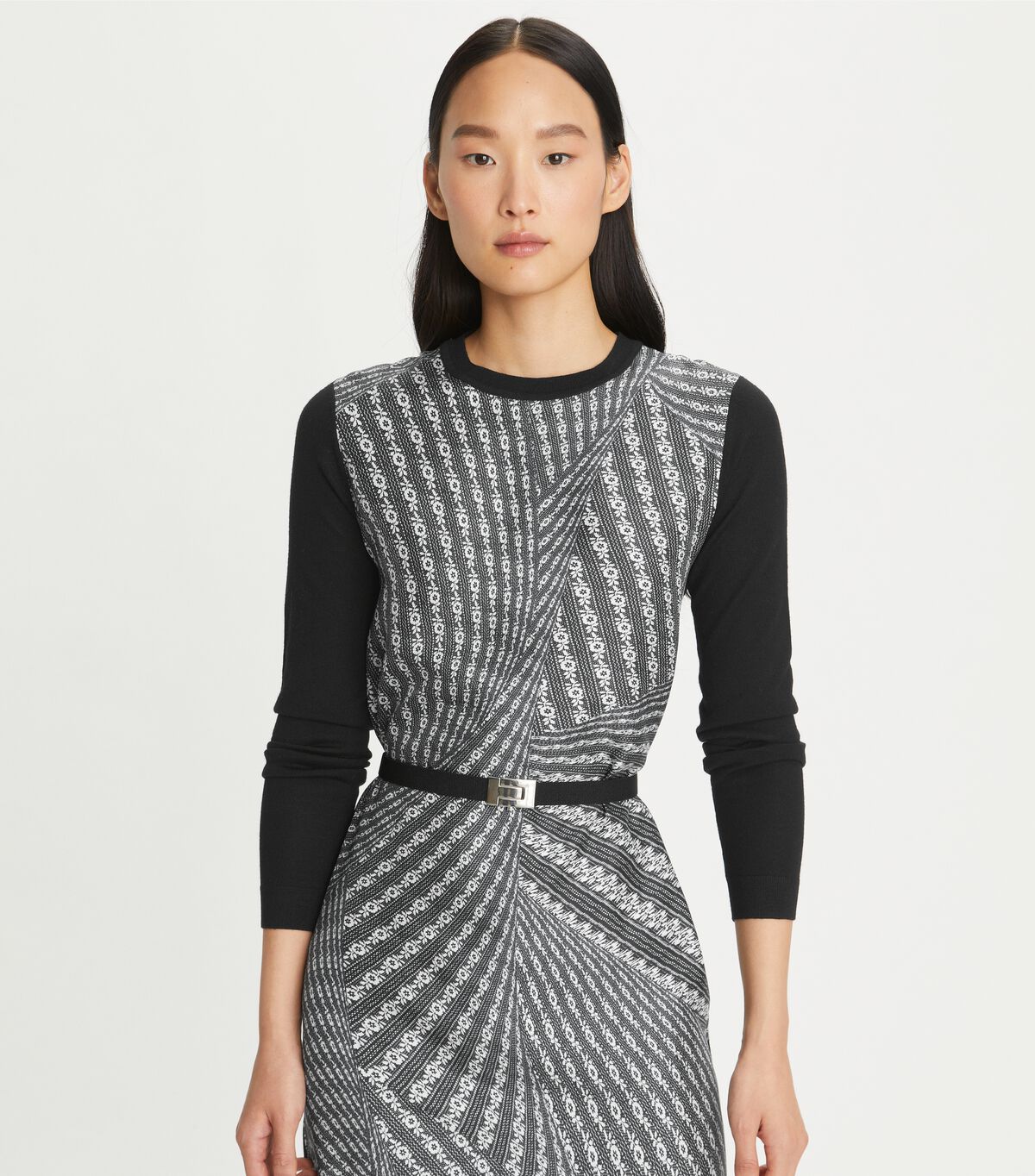 tory burch greer silk front sweater dress