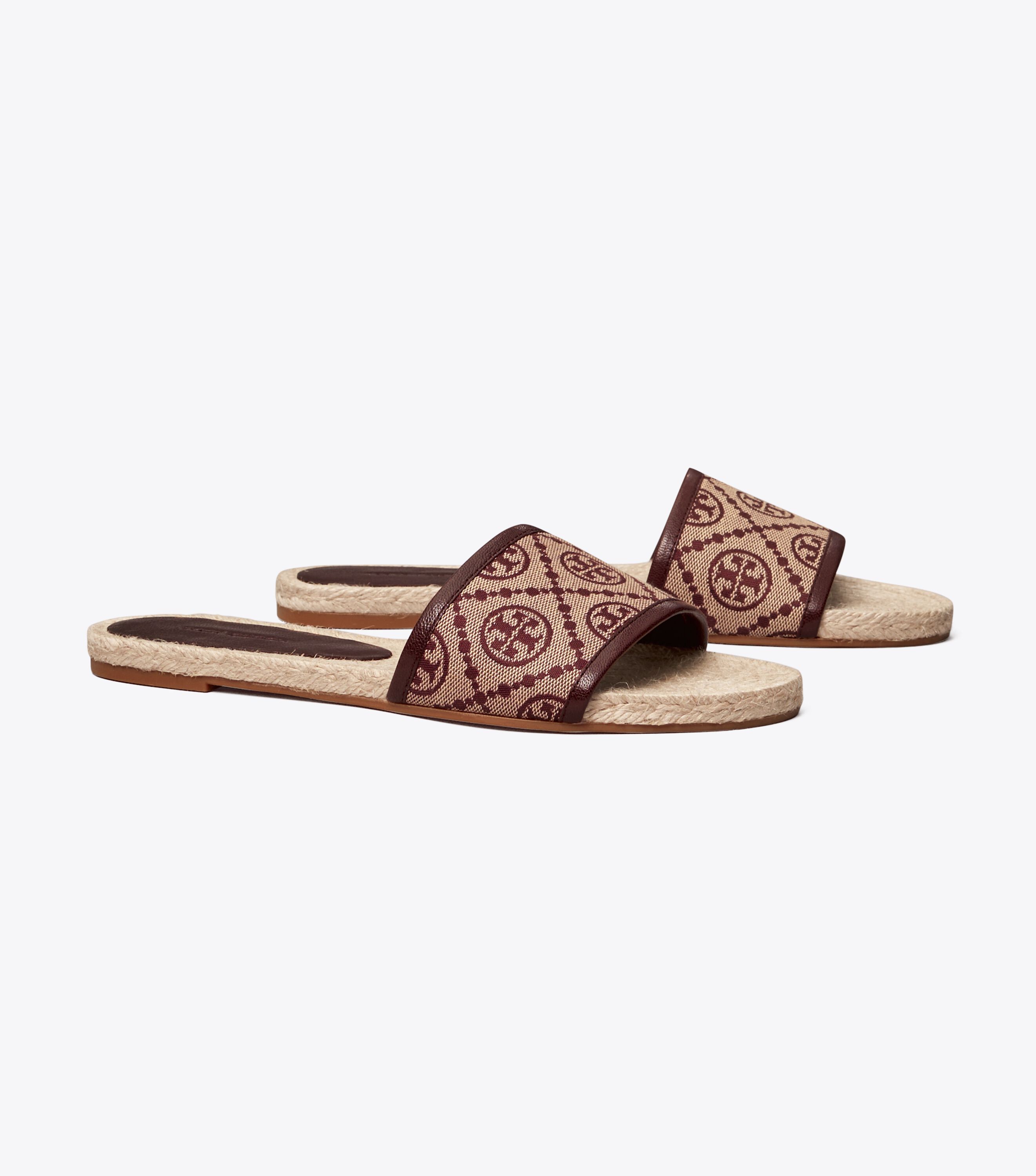 T Monogram Espadrille Slide Shoes Tory Burch