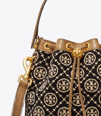 t monogram chenille mini bucket bag