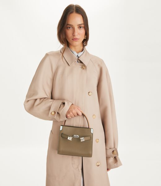 tory burch petite lee radziwill colorblock pebbled double bag