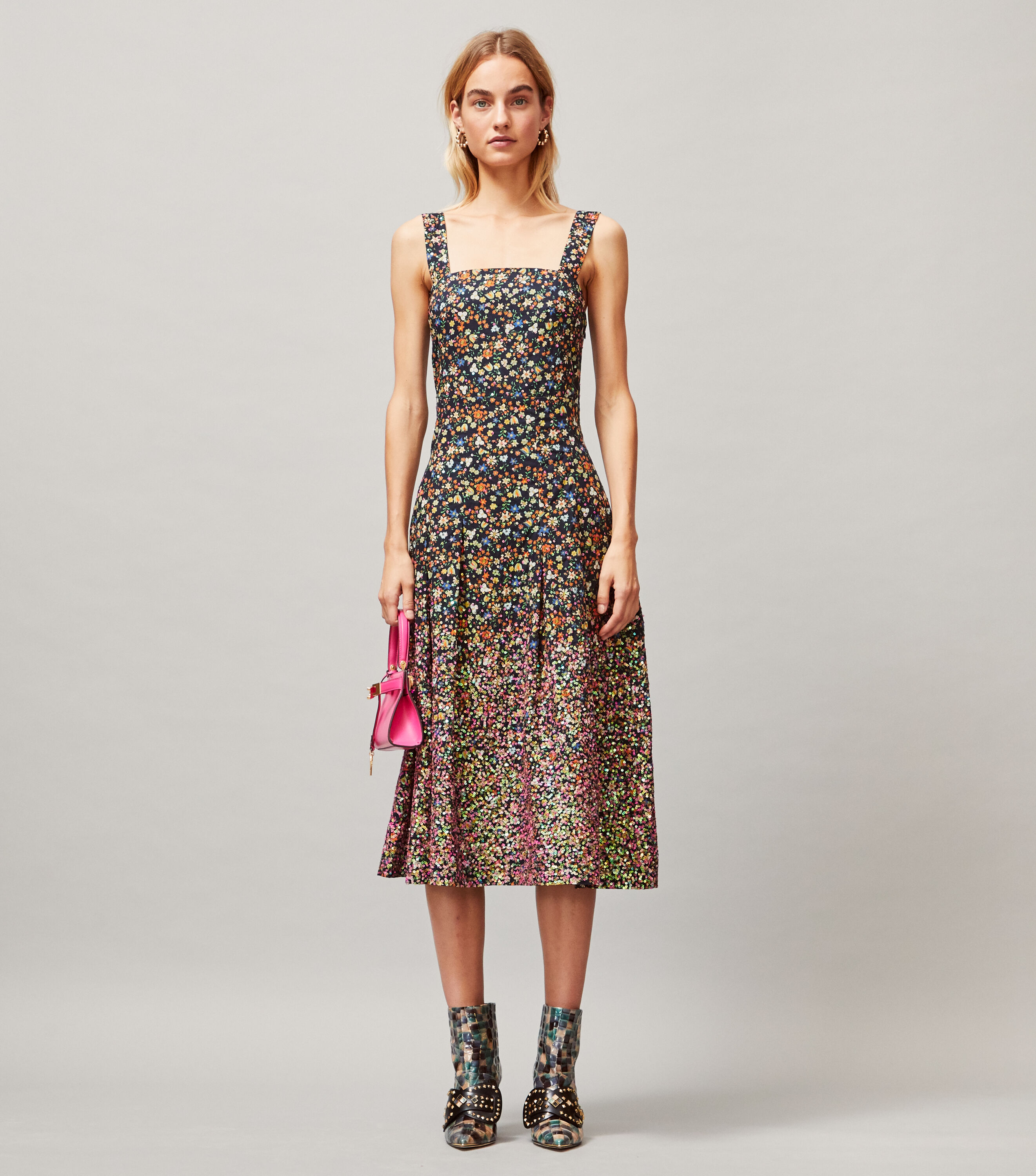 Tory Burch Sequin Embroidered Cotton Dress Tory Burch UAE