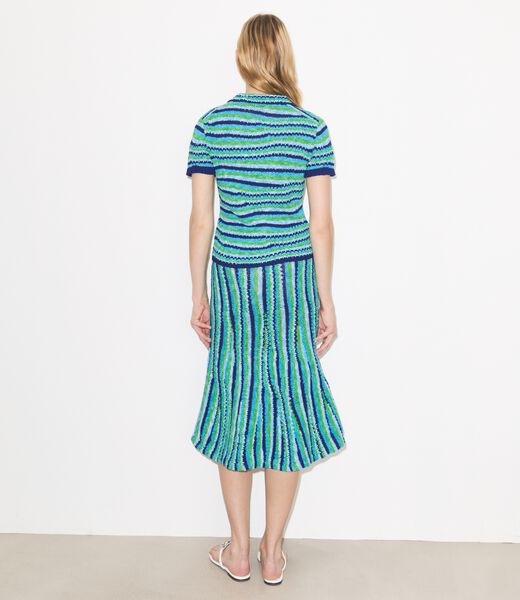 tory burch striped cotton skirt