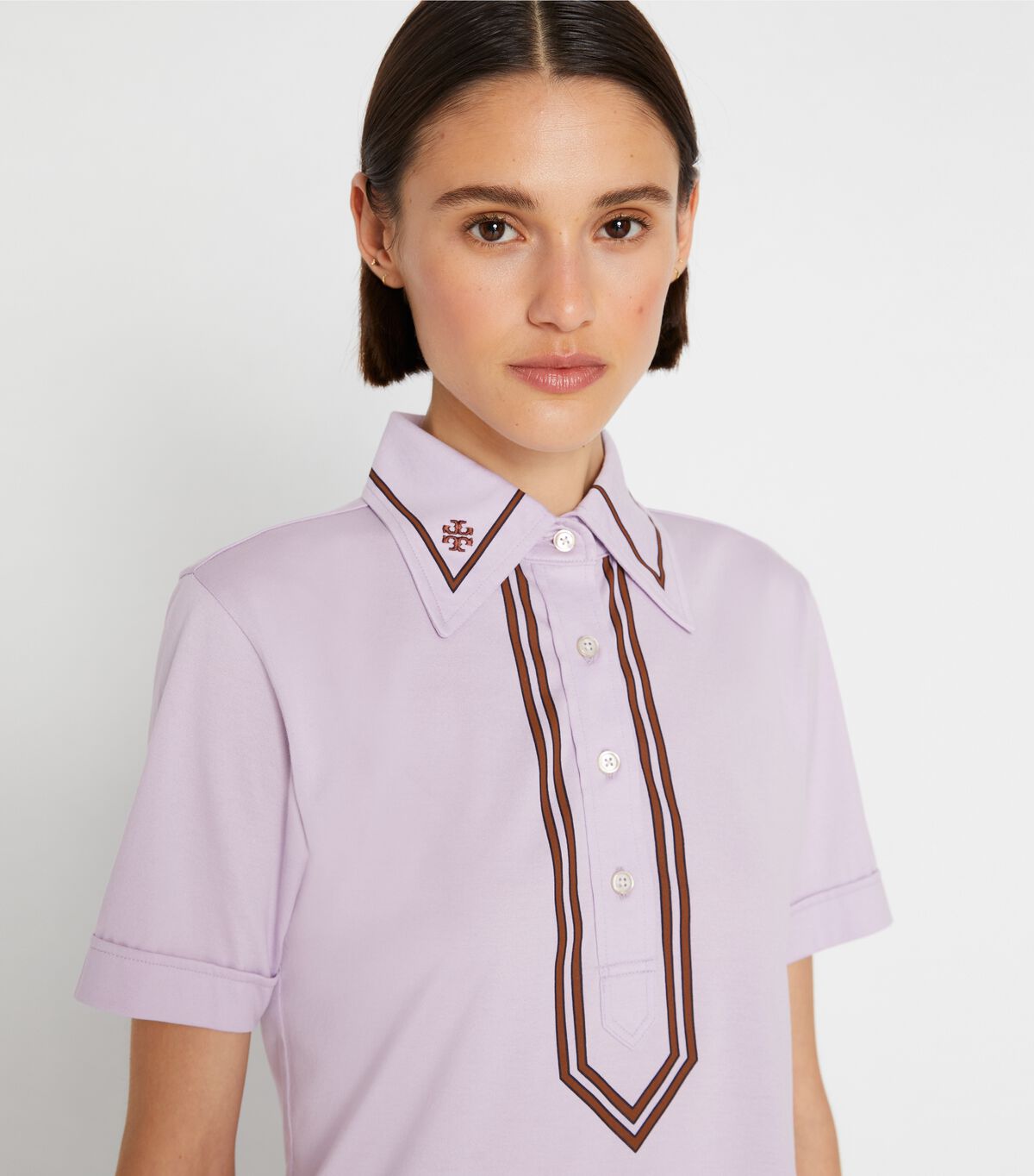 tory burch retro mercerized cotton polo