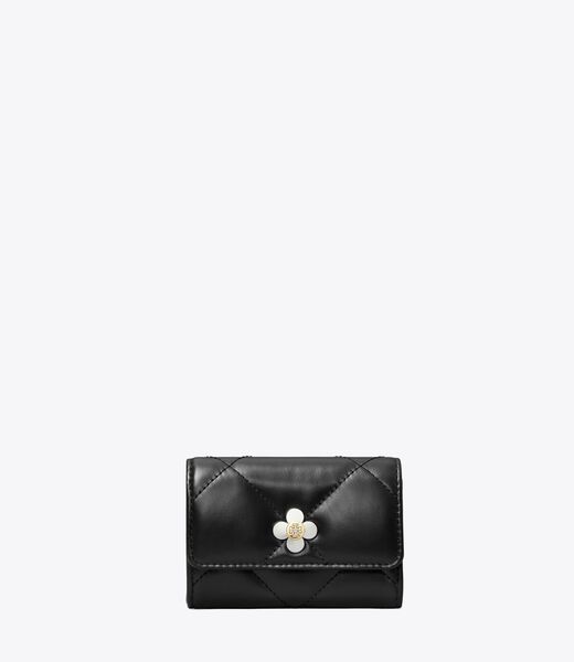 tory burch kira diamond quilt clover flap card case