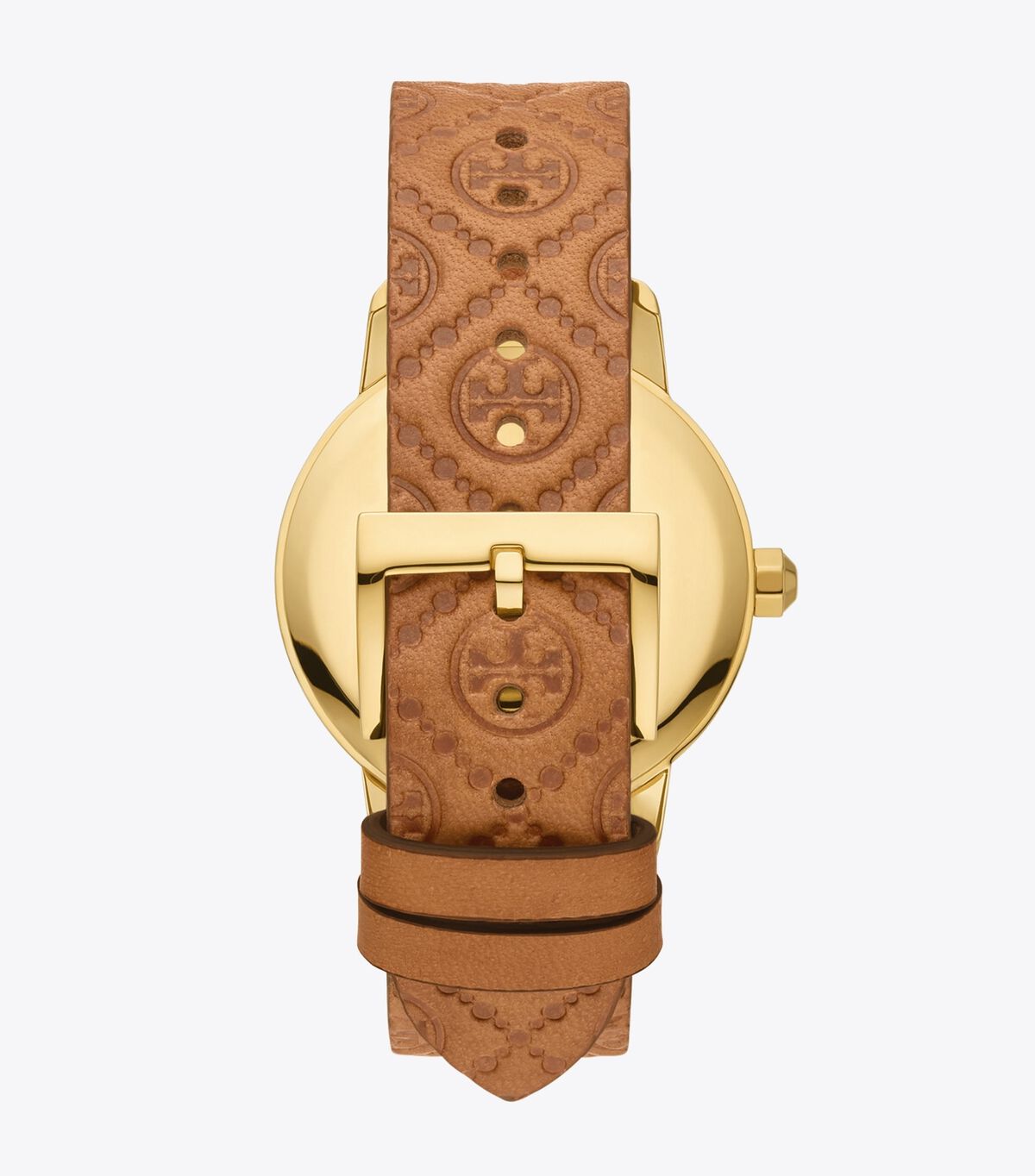 tory burch t monogram tory watch  luggage leather gold tone stainless steel  32 x 42mm