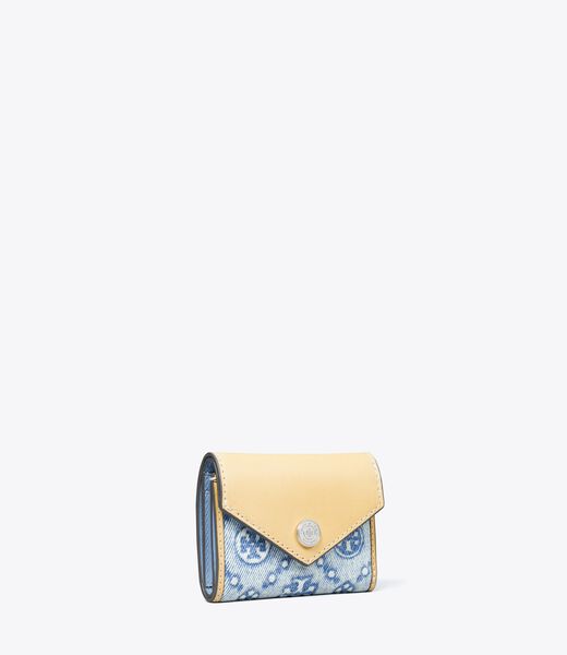 tory burch t monogram denim small envelope wallet