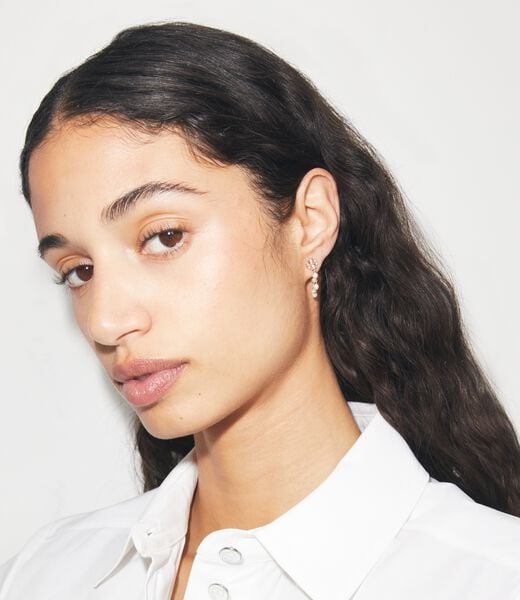 tory burch moondance pearl and chain earrings