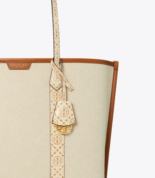 tory burch perry canvas triple compartment tote