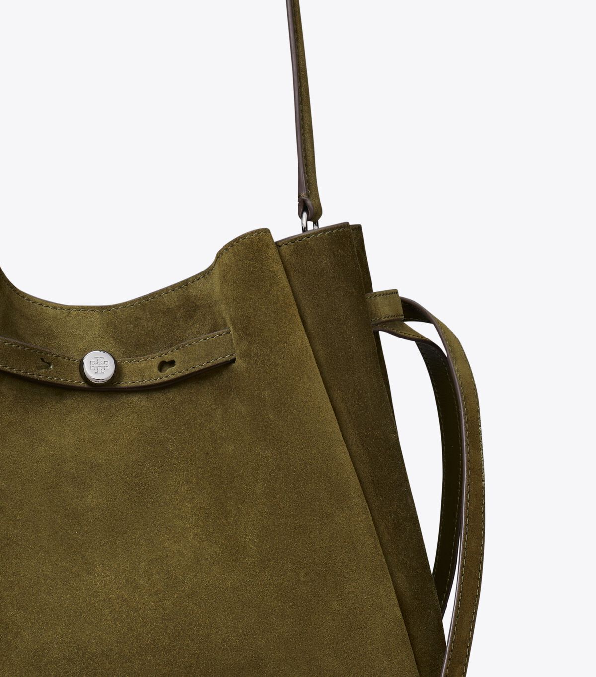 tory burch large romy suede bucket bag