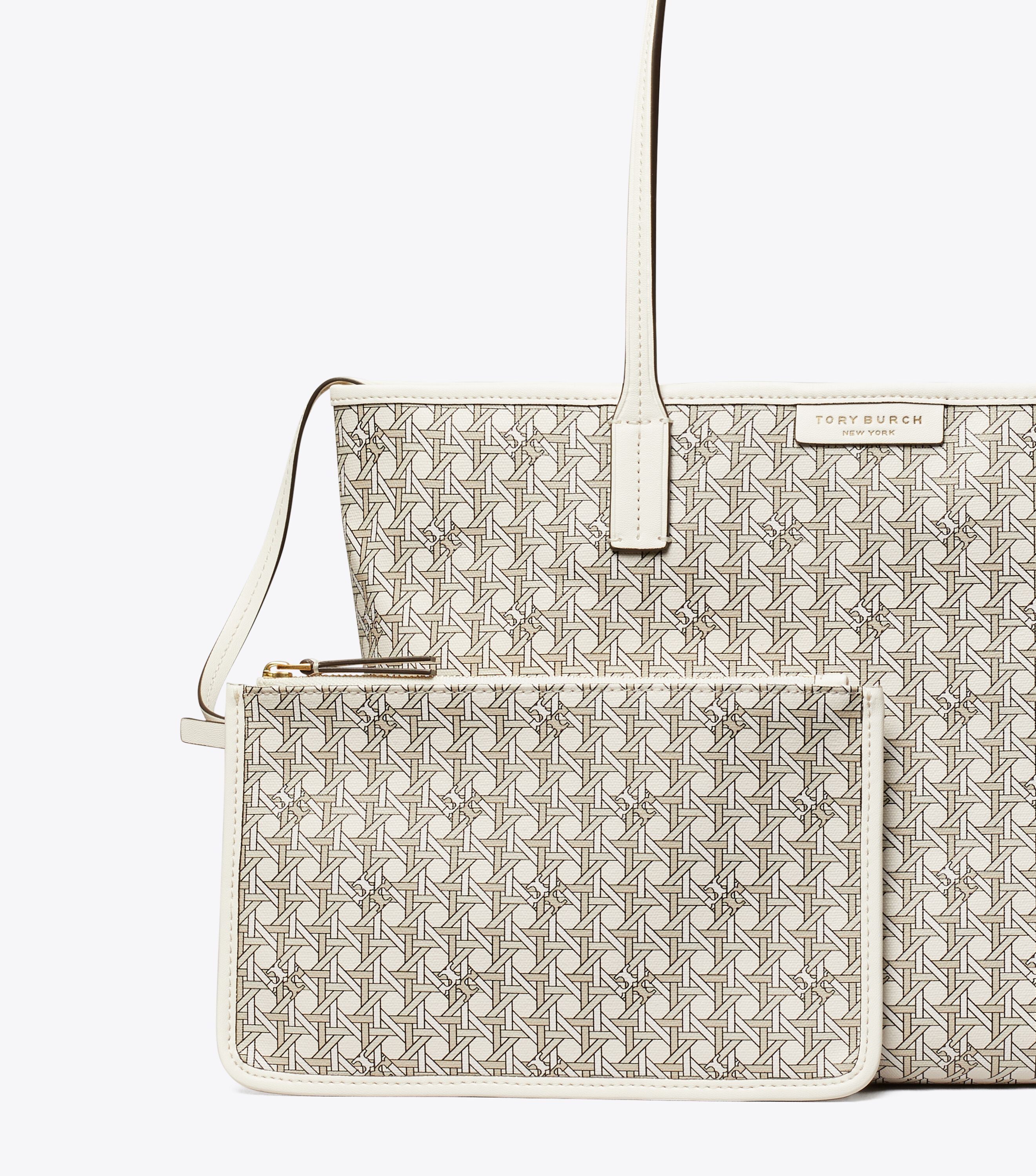 14394 TORY BURCH Ever Ready Small Zip Tote NEW IVORY |